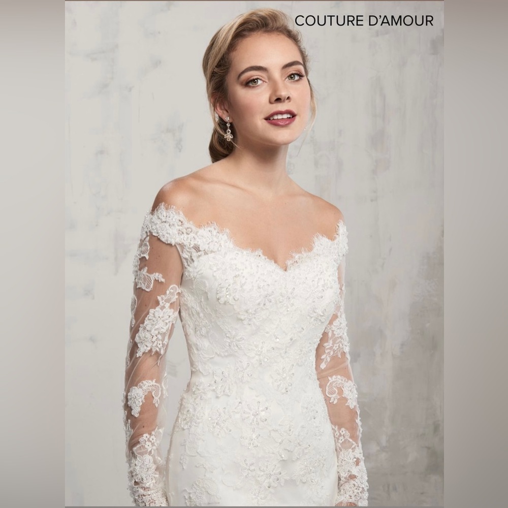 Marys Bridal MB4009 Off Shoulder Bridal Dress with Detachable Train - Picture 2 of 4